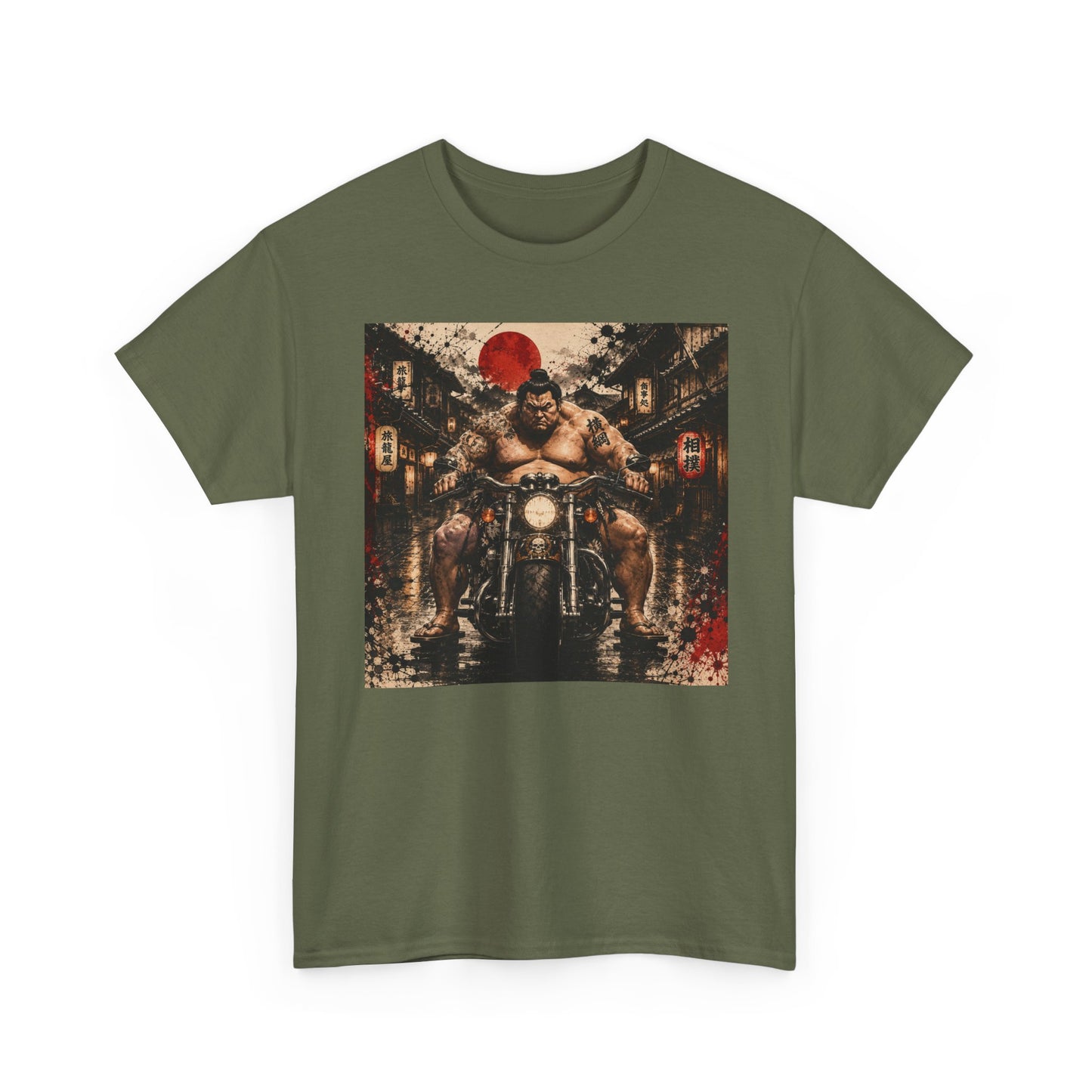 FUJI NOIR Motorcycle Yokozuna Tee — Retro Japanese Rider Graphic T-Shirt