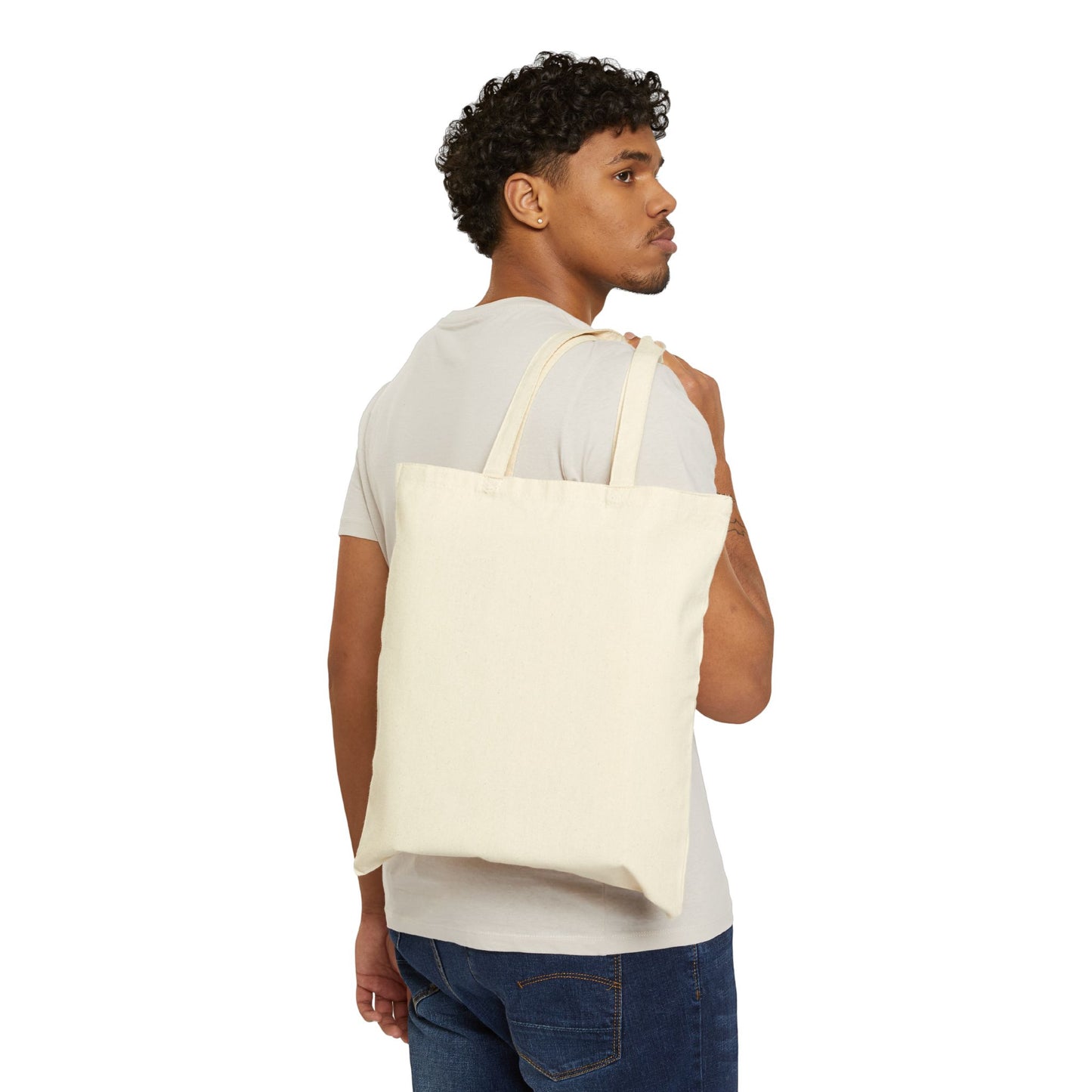 Canvas Tote Bag — Ink Brush Kanji Print (Vintage Sumi-E Style)