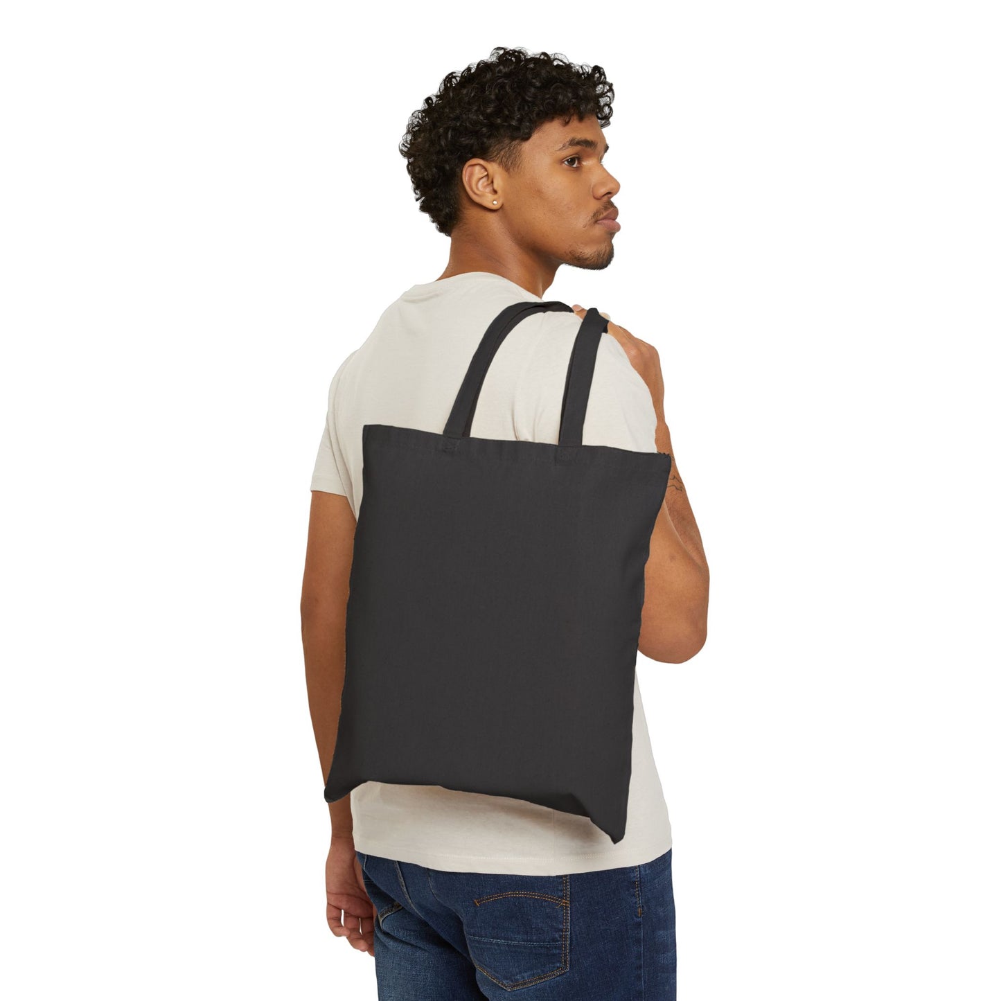 Canvas Tote Bag — Asian Calligraphy Moon Zen Design