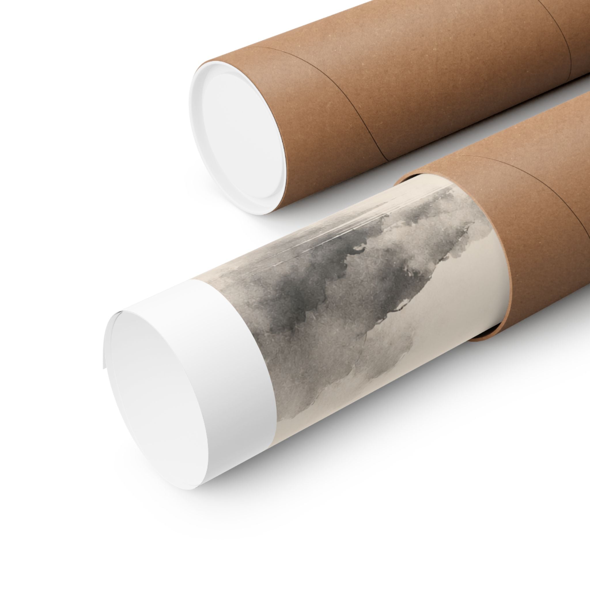 Fuji Noir Matte Poster — Japanese Sumi-e Mountain Wall Art