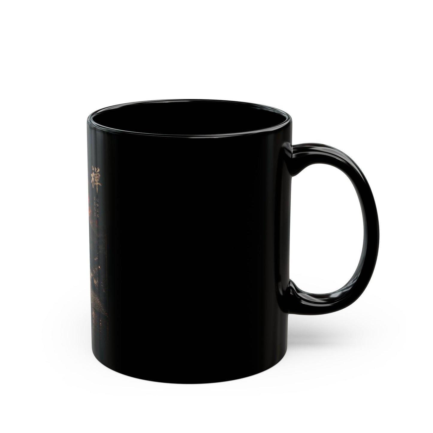 Zen Meditation Mug — Silhouette Monk, Mount Fuji & Red Sun Ceramic Coffee Cup (11oz/15oz)