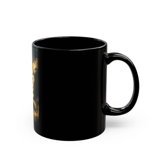 Gold Calligraphy 'Shine' Black Ceramic Mug – 11oz & 15oz