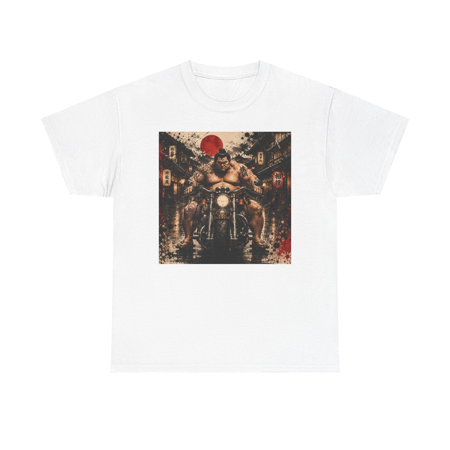FUJI NOIR Motorcycle Yokozuna Tee — Retro Japanese Rider Graphic T-Shirt