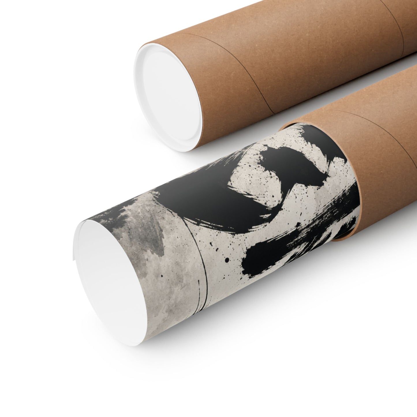 FUJI NOIR Matte Poster — Japanese Sumi-e 'Mu' Calligraphy with Torii Gate (Zen Wall Art)