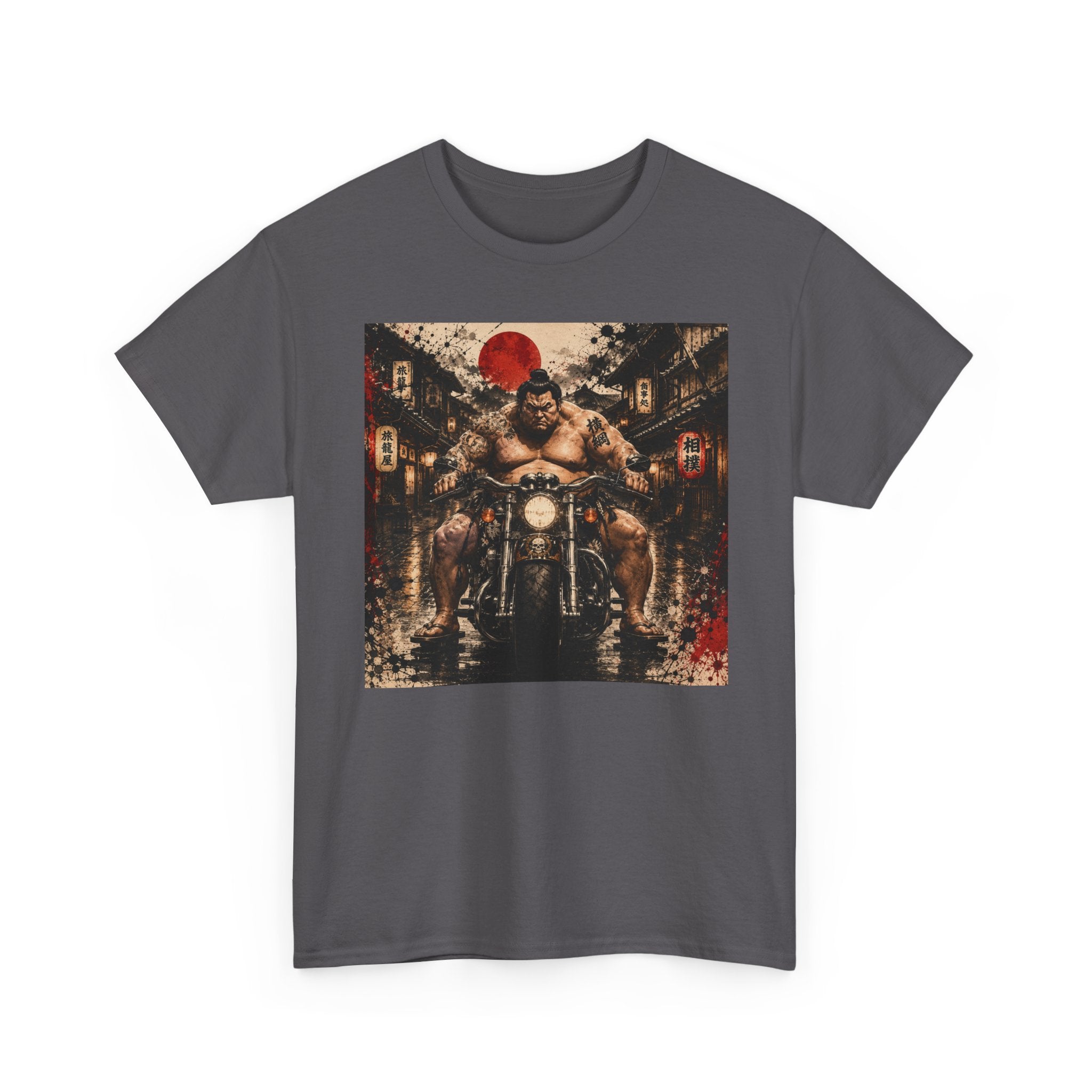 FUJI NOIR Motorcycle Yokozuna Tee — Retro Japanese Rider Graphic T-Shirt