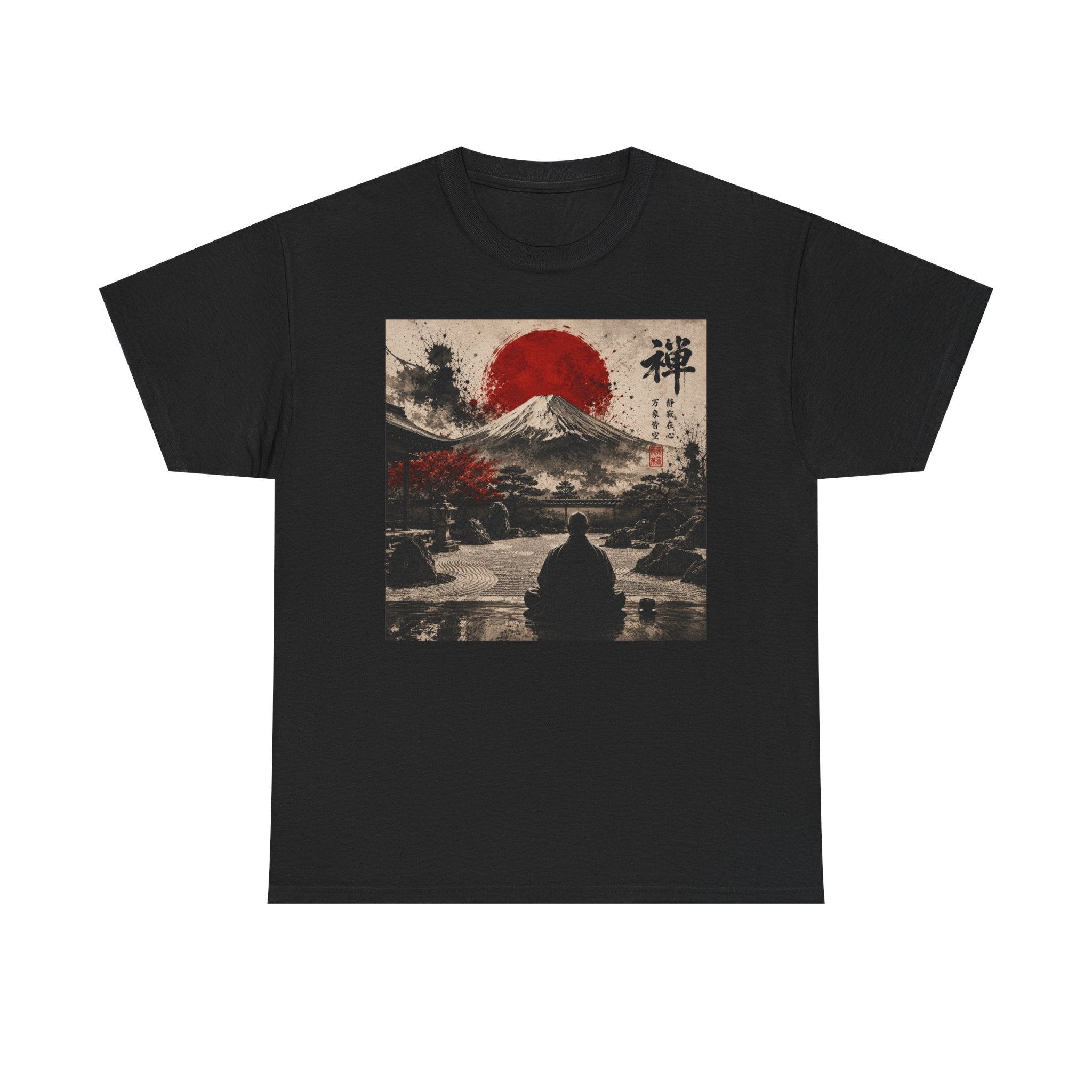 Japanese Zen Mountain Tee — Meditative Mount Fuji Sunset Graphic T-Shirt