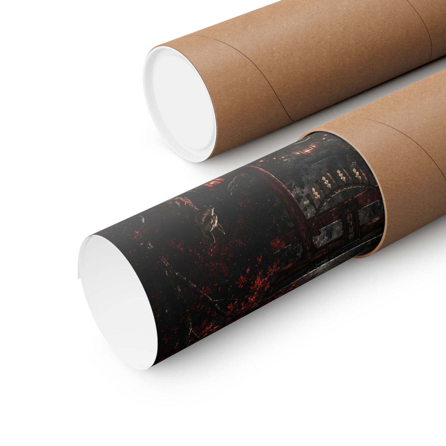 Zen Fox Shrine Matte Poster — Japanese Kitsune Meditation Art