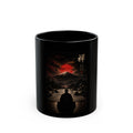 Zen Meditation Mug — Silhouette Monk, Mount Fuji & Red Sun Ceramic Coffee Cup (11oz/15oz)