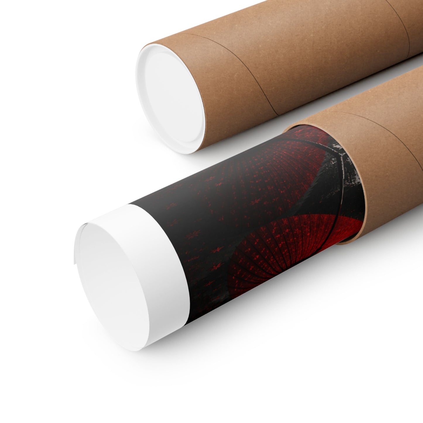 Japanese Red Umbrella & Mount Fuji Matte Poster — Vertical Wall Art
