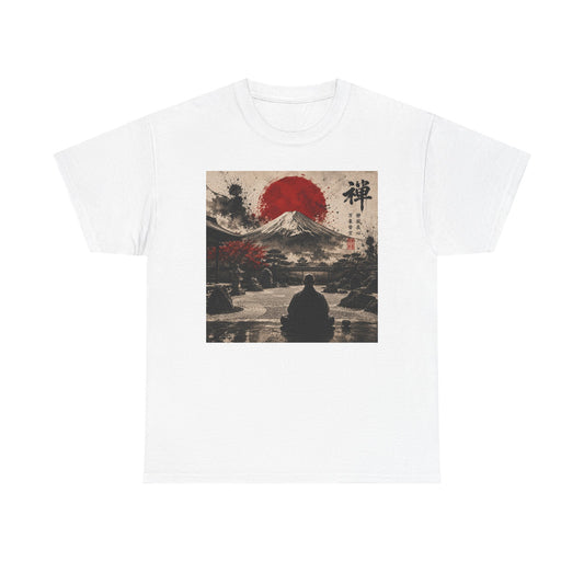 Japanese Zen Mountain Tee — Meditative Mount Fuji Sunset Graphic T-Shirt