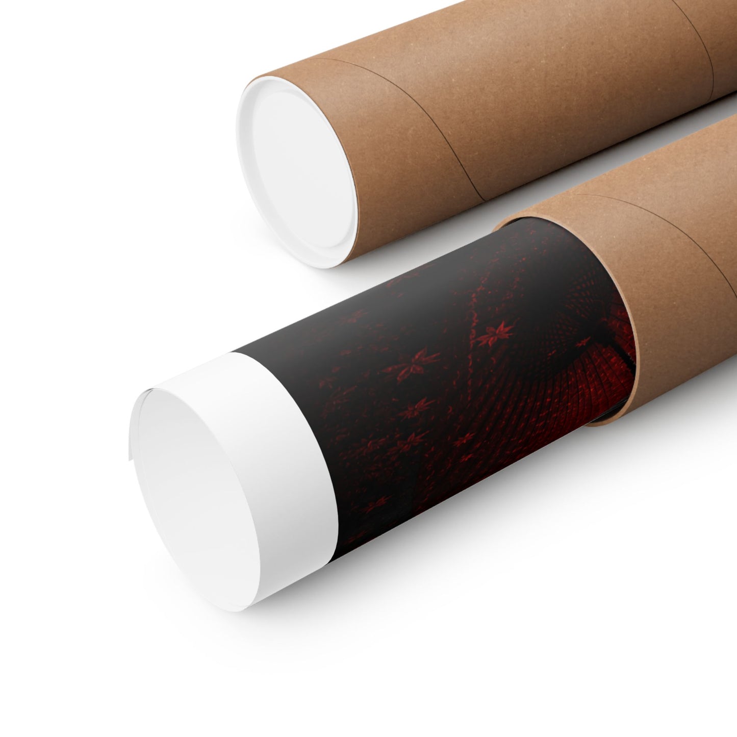 Japanese Red Umbrella & Mount Fuji Matte Poster — Vertical Wall Art