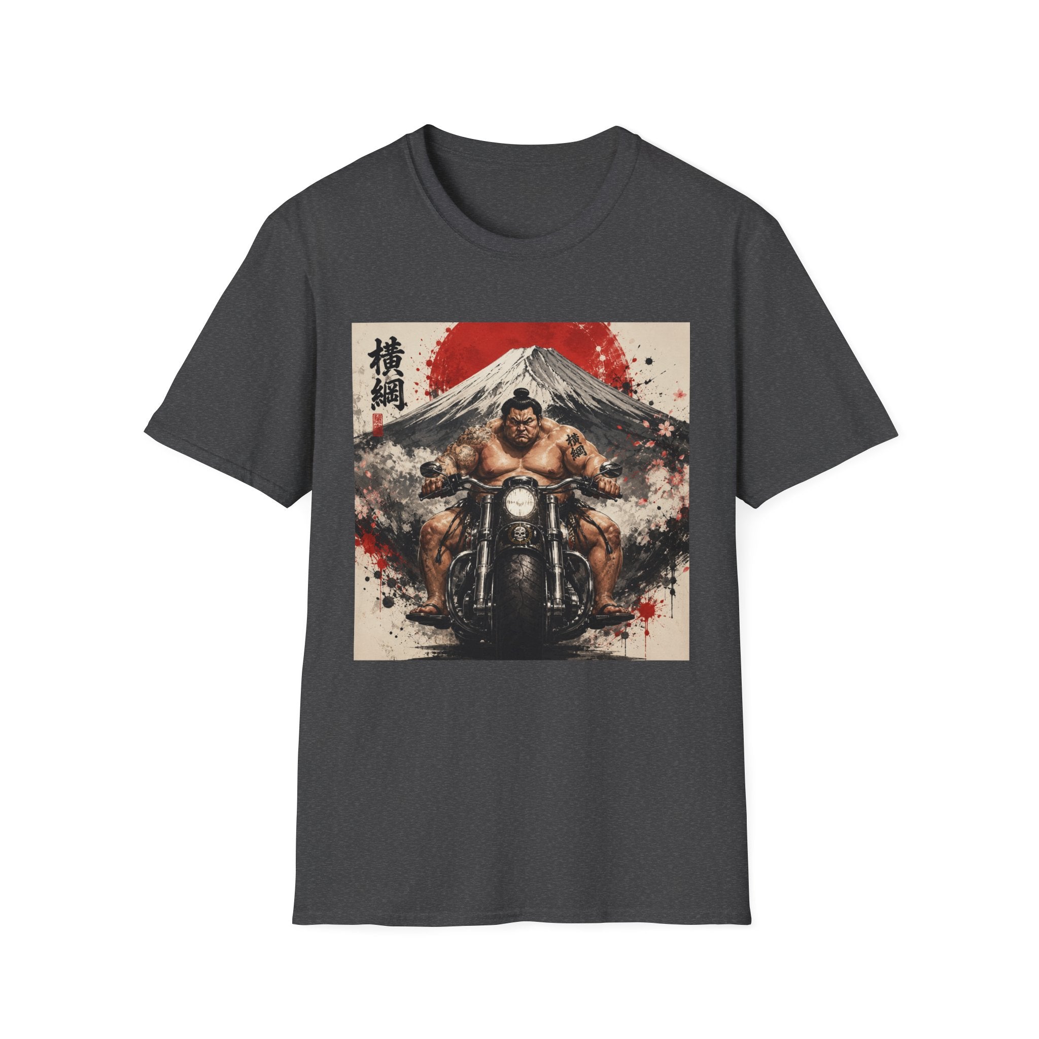 Sumo Biker T-Shirt — Mount Fuji Japanese Ink Art Tee
