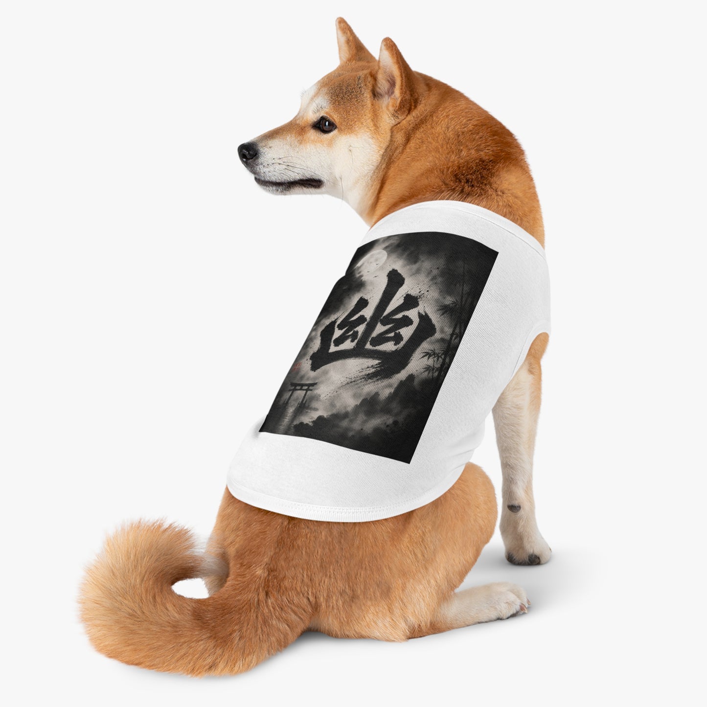 Japanese Kanji Moonlit Ghost Pet Tank Top
