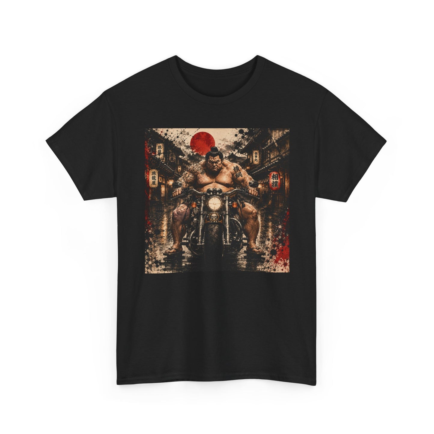 FUJI NOIR Motorcycle Yokozuna Tee — Retro Japanese Rider Graphic T-Shirt