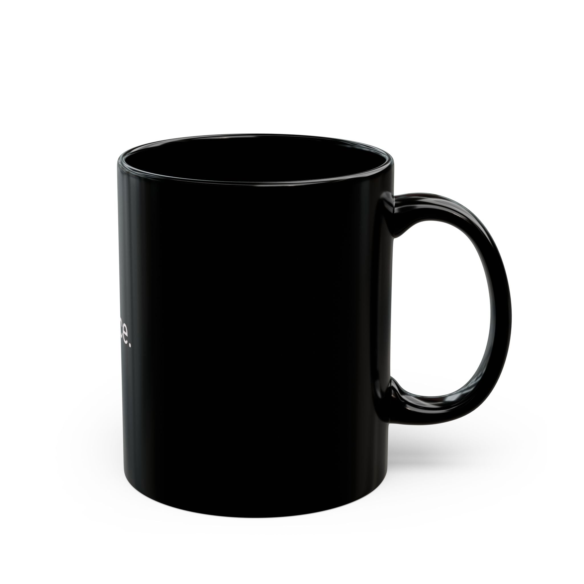 silence Black Mug | Minimal Text Coffee Cup