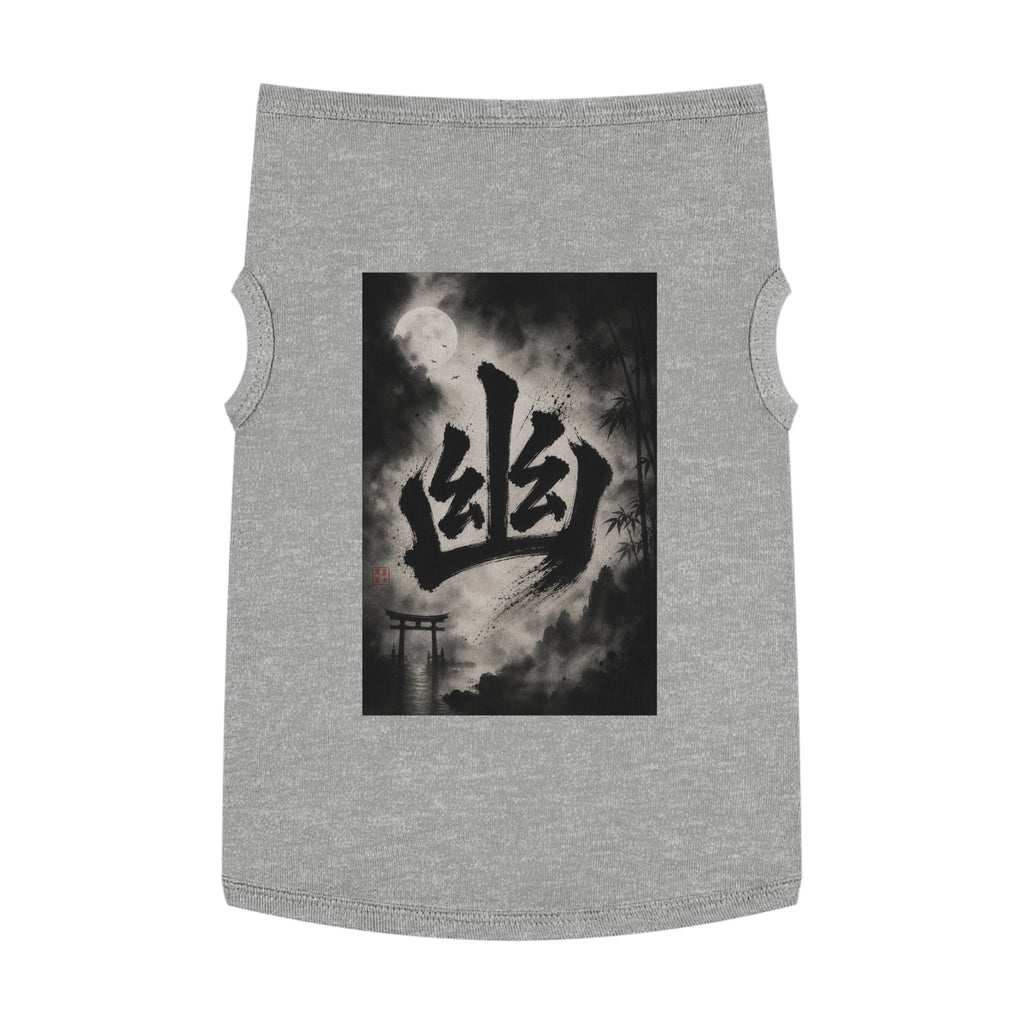 Japanese Kanji Moonlit Ghost Pet Tank Top