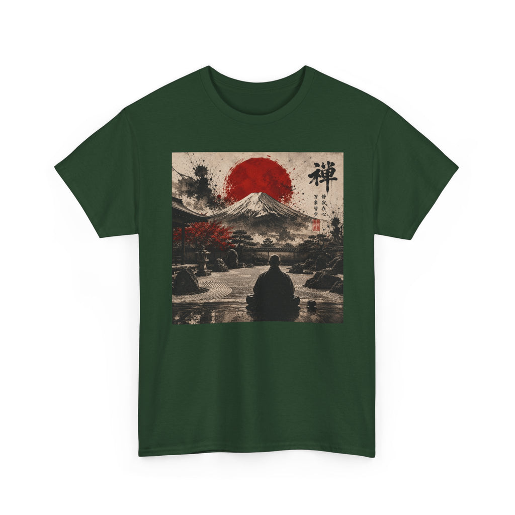Japanese Zen Mountain Tee — Meditative Mount Fuji Sunset Graphic T-Shirt