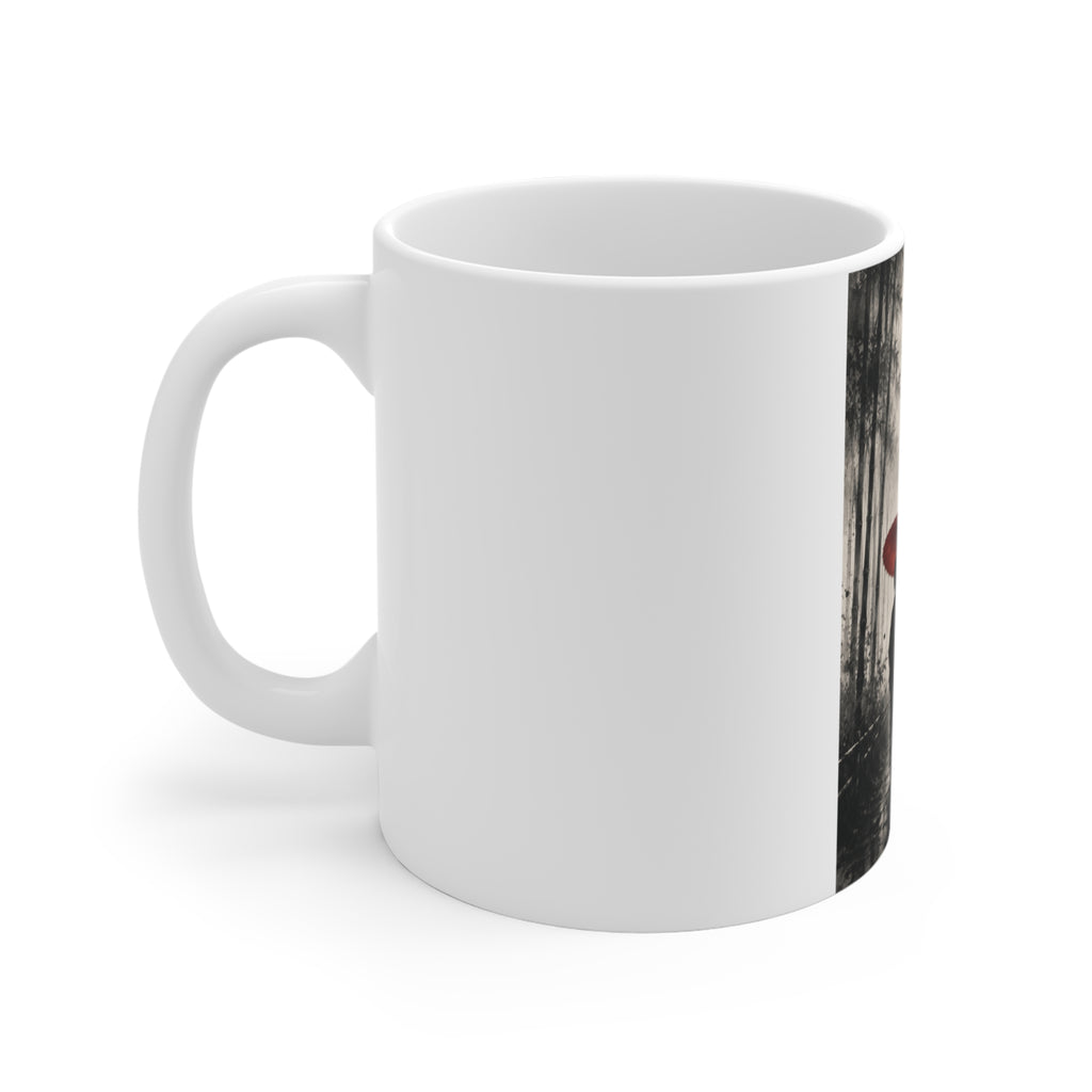 Red Umbrella Zen Mug — Bamboo Forest Silhouette Coffee Cup