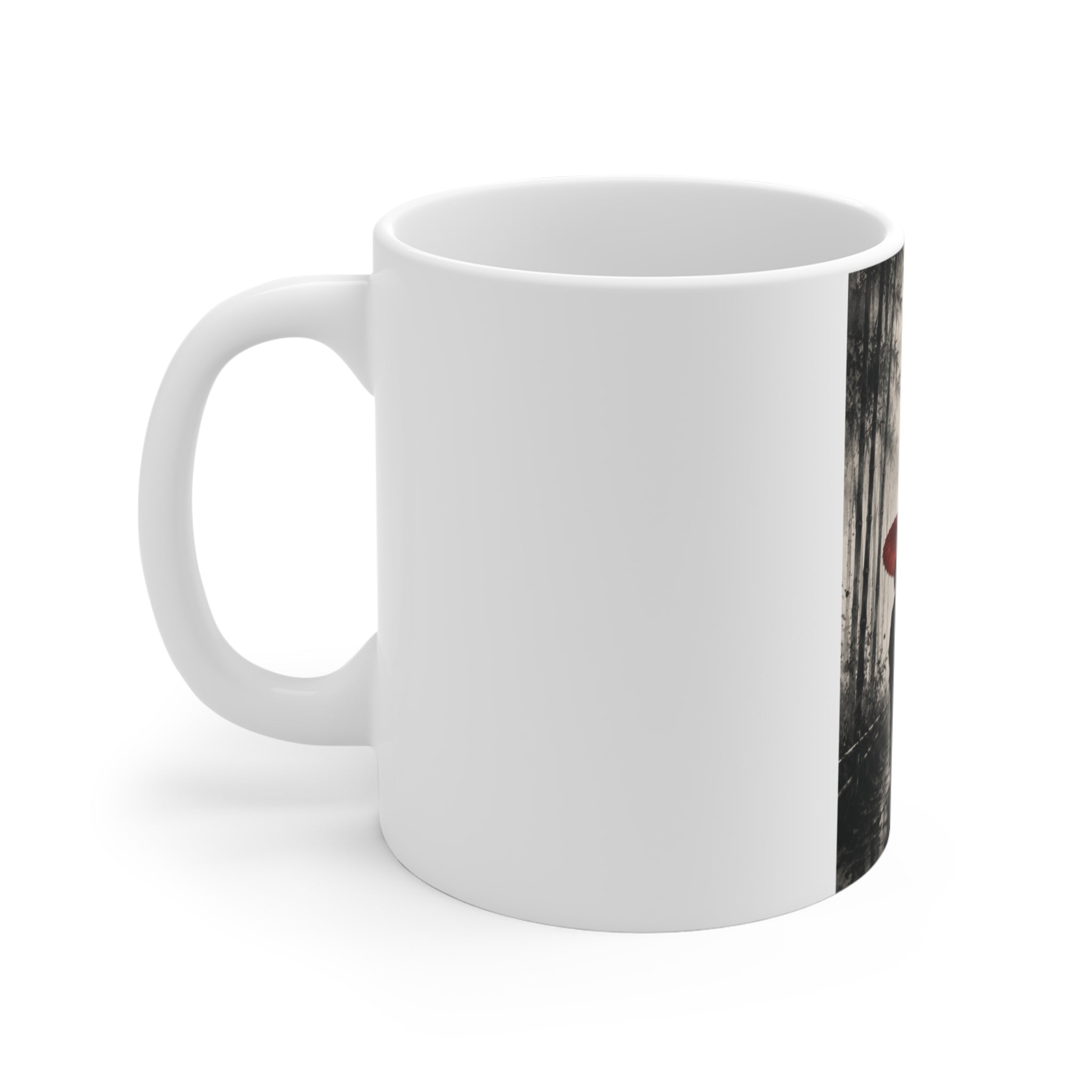 Red Umbrella Zen Mug — Bamboo Forest Silhouette Coffee Cup