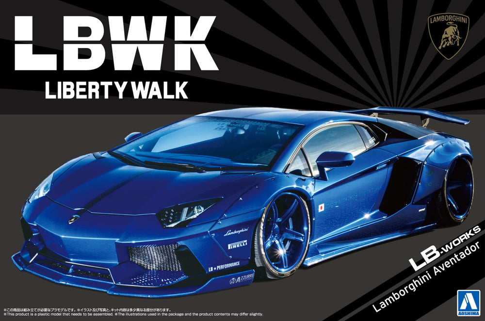 Aoshima 1/24 LB-Works Lamborghini Aventador Ver.2 Liberty Walk No.18 | Rare JDM Model Kit