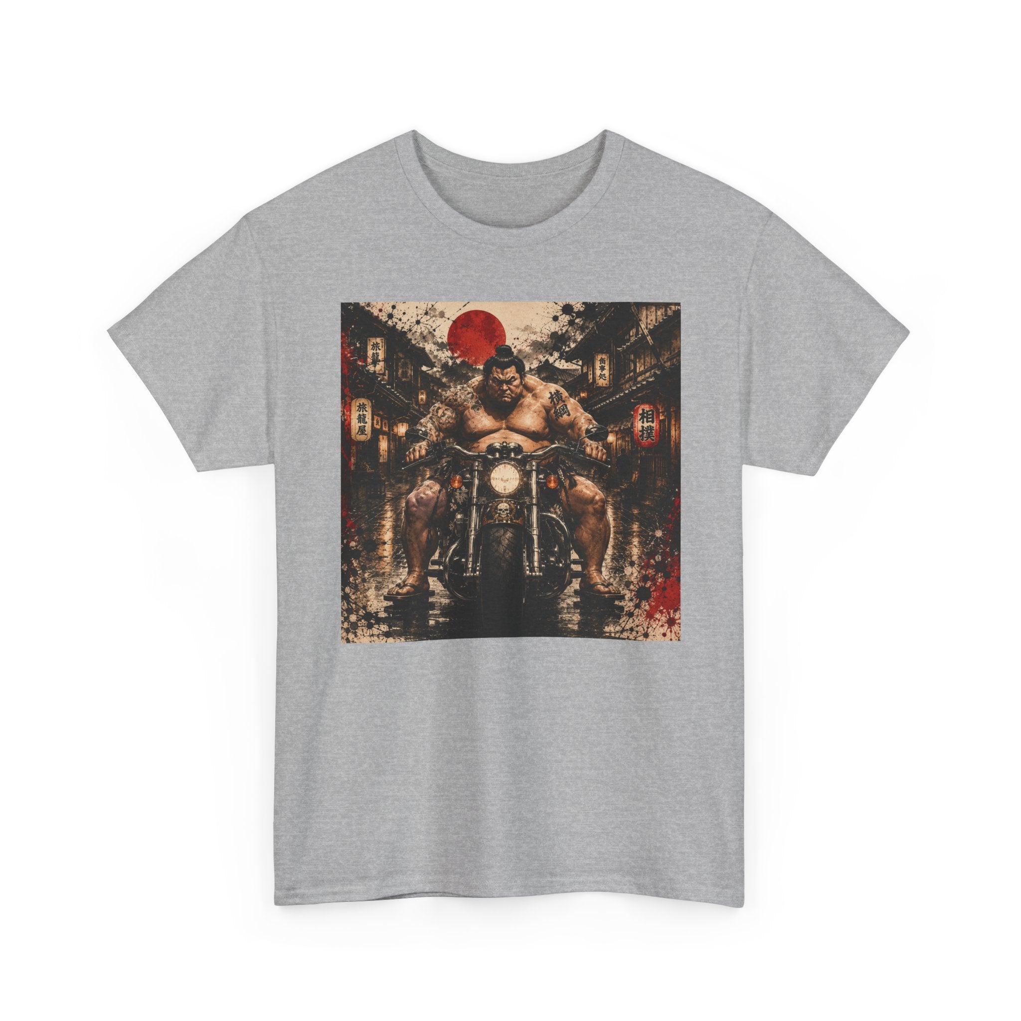 FUJI NOIR Motorcycle Yokozuna Tee — Retro Japanese Rider Graphic T-Shirt