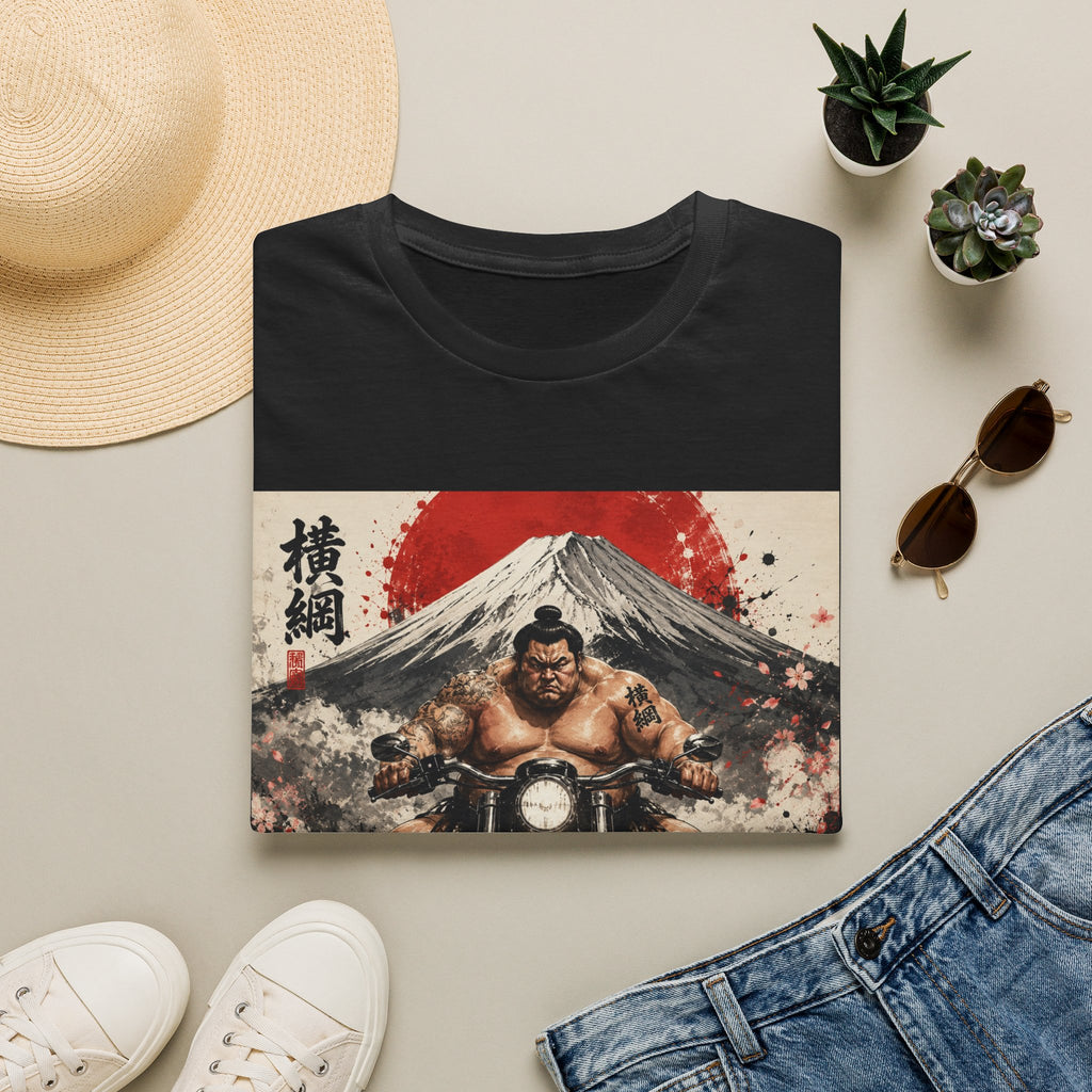 Sumo Biker T-Shirt — Mount Fuji Japanese Ink Art Tee