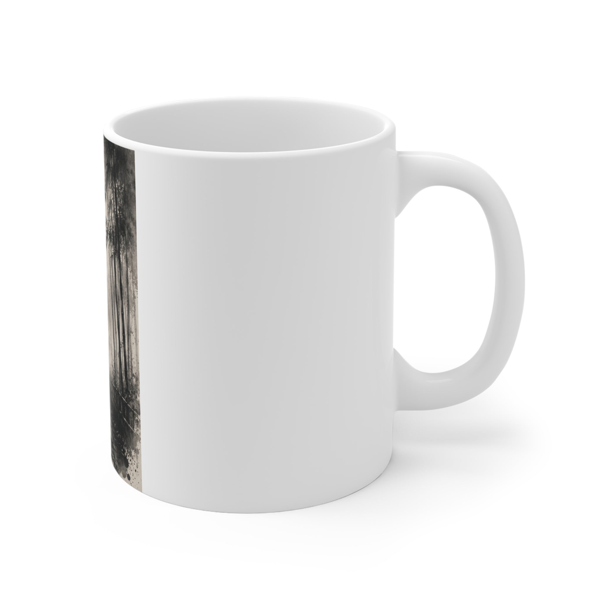 Red Umbrella Zen Mug — Bamboo Forest Silhouette Coffee Cup