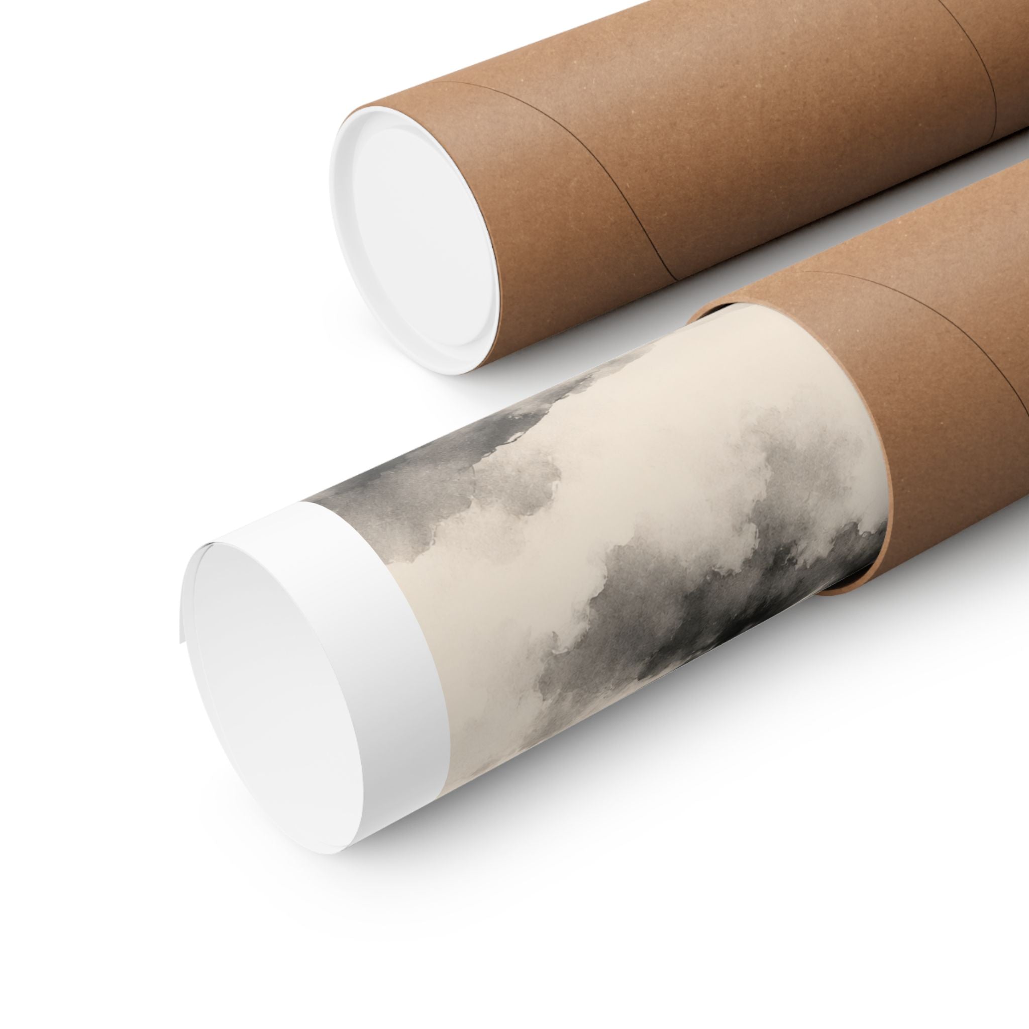 Fuji Noir Matte Poster — Japanese Sumi-e Mountain Wall Art