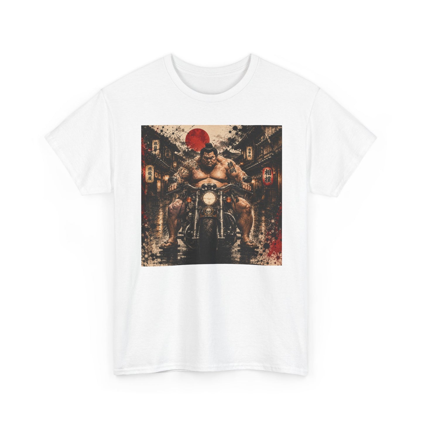 FUJI NOIR Motorcycle Yokozuna Tee — Retro Japanese Rider Graphic T-Shirt