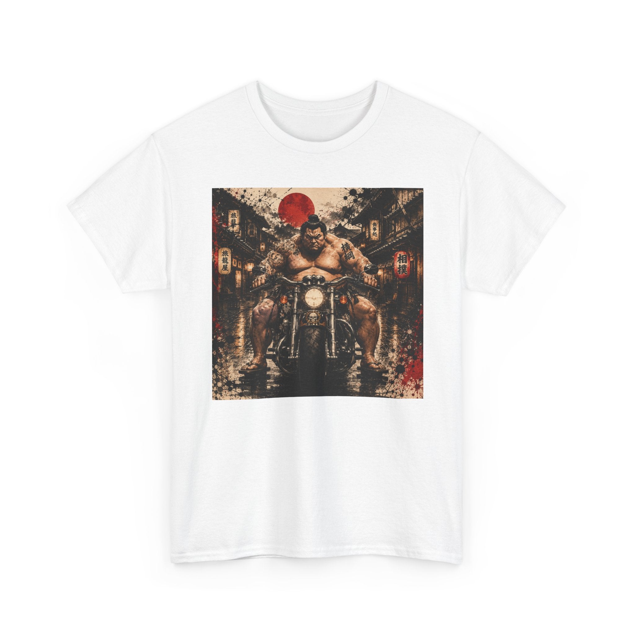 FUJI NOIR Motorcycle Yokozuna Tee — Retro Japanese Rider Graphic T-Shirt