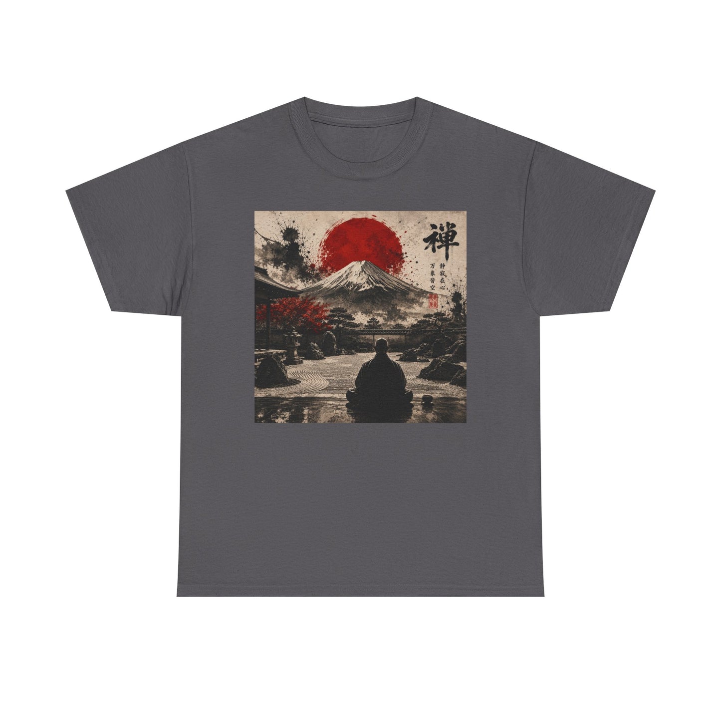 Japanese Zen Mountain Tee — Meditative Mount Fuji Sunset Graphic T-Shirt