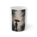 Red Umbrella Zen Mug — Bamboo Forest Silhouette Coffee Cup