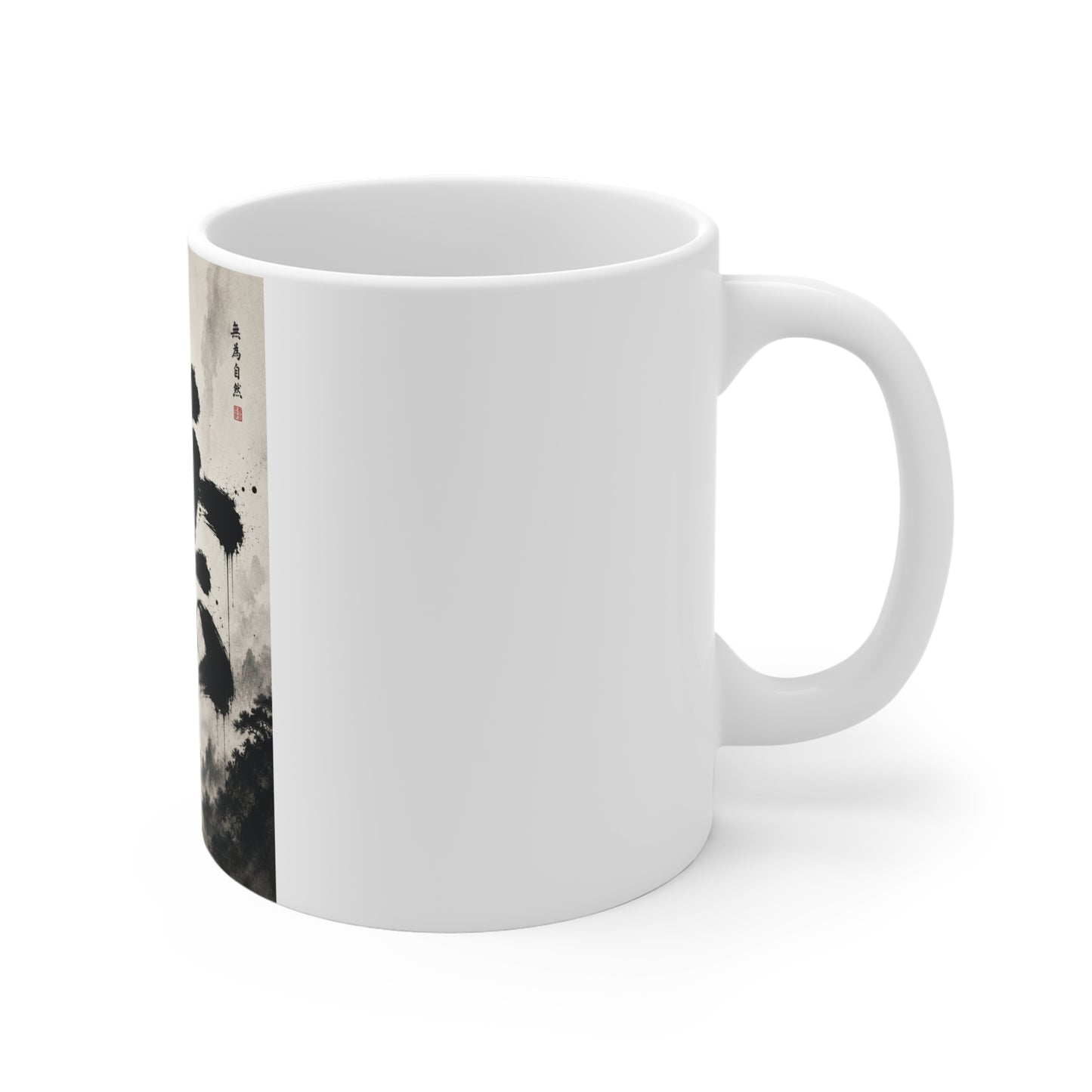 Ceramic Mug – Japanese Ink Torii & Kanji 'Mu' Zen Art 11oz
