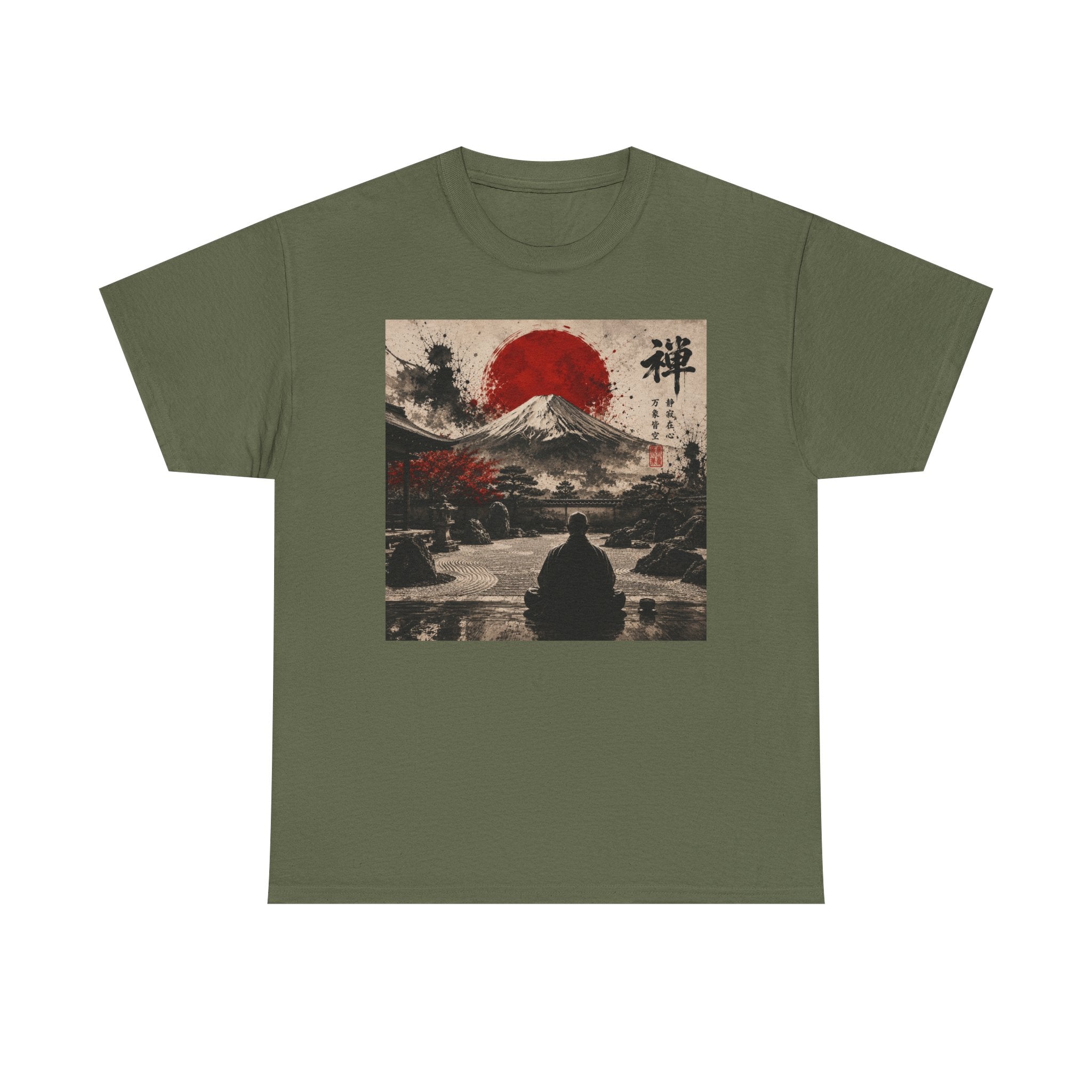 Japanese Zen Mountain Tee — Meditative Mount Fuji Sunset Graphic T-Shirt