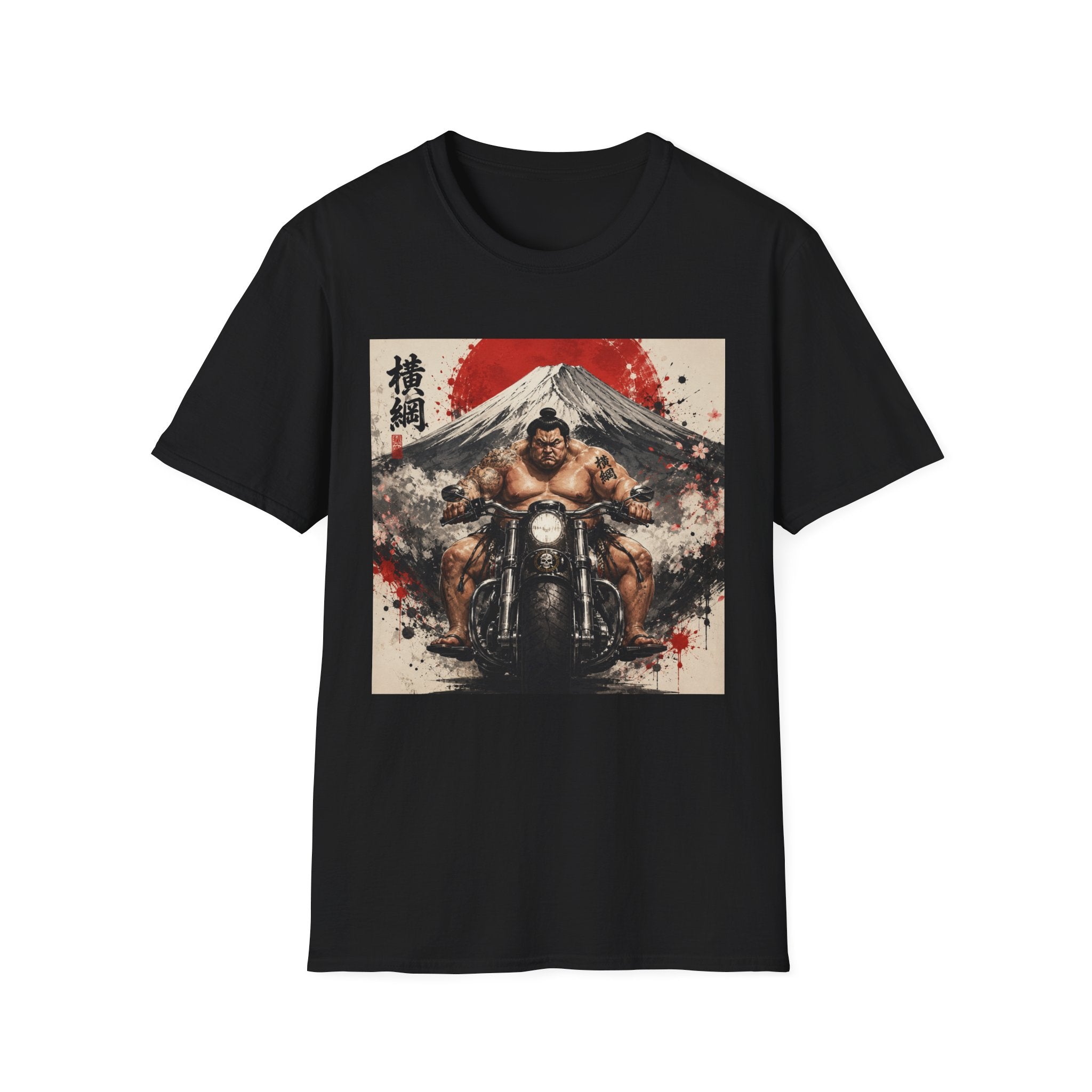 Sumo Biker T-Shirt — Mount Fuji Japanese Ink Art Tee